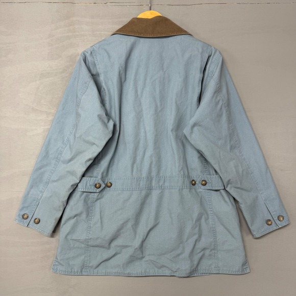 Vintage L.L.Bean Lightweight Field Coat Blue Jacket Plaid Lined Women's Small - Picture 5 of 9
